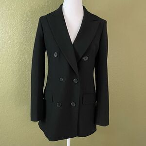 Aritzia Wilfred Women’s 0 Black Oversized Double Breasted Blazer Coat Jacket